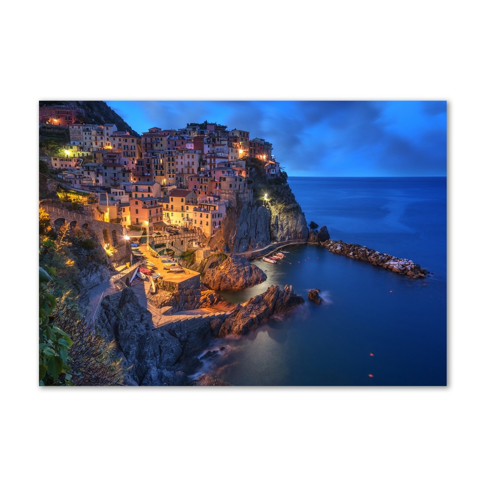 Printed glass wall art Manarola italy