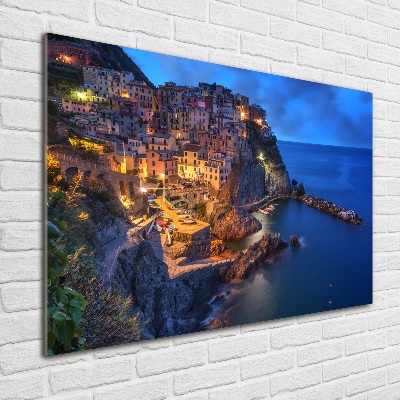 Printed glass wall art Manarola italy