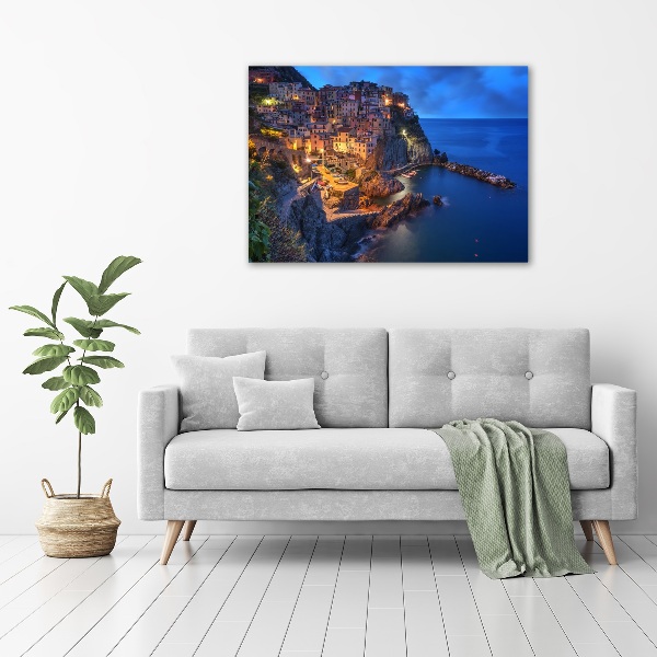 Printed glass wall art Manarola italy