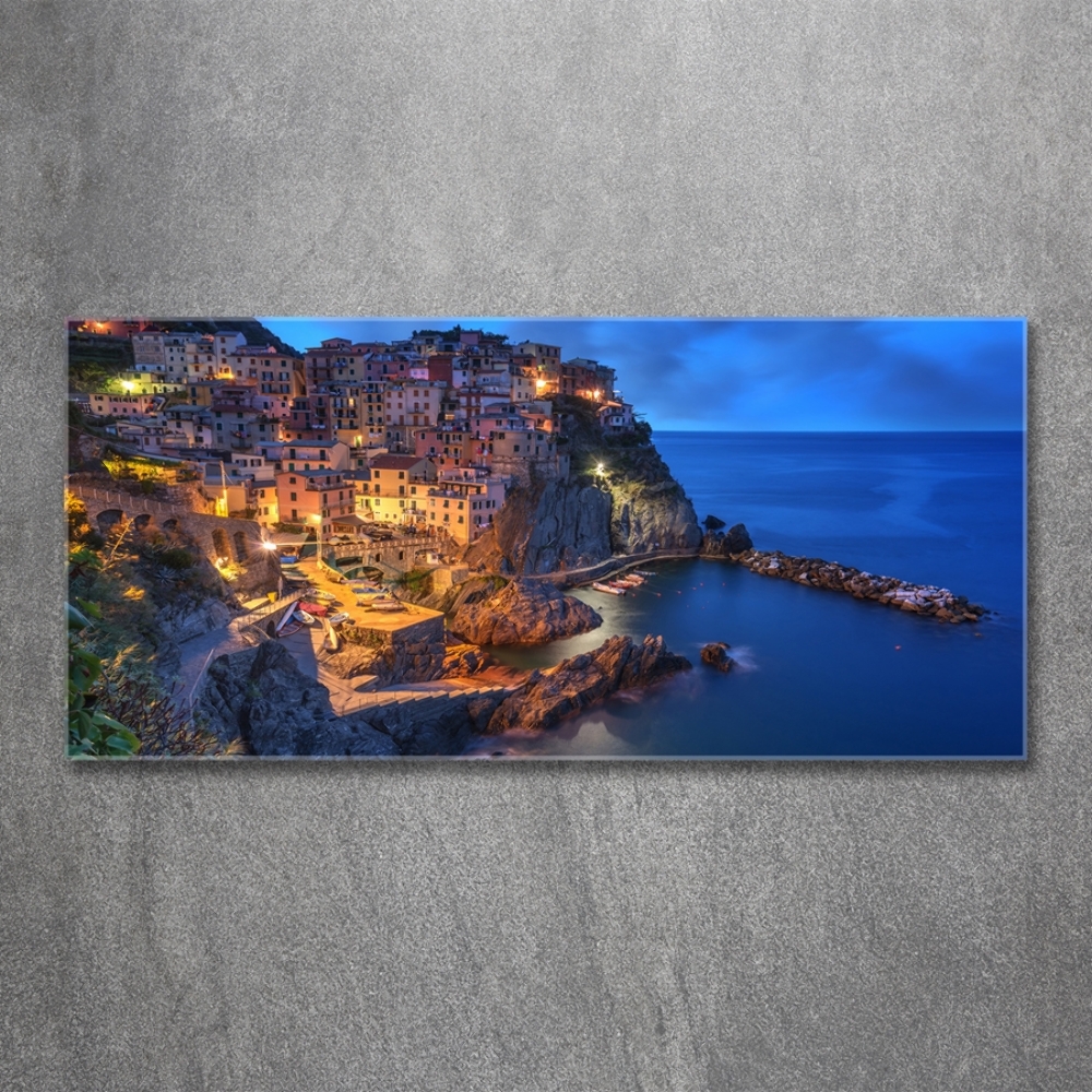 Printed glass wall art Manarola italy