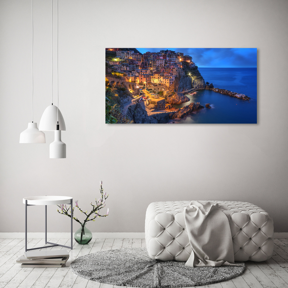 Printed glass wall art Manarola italy