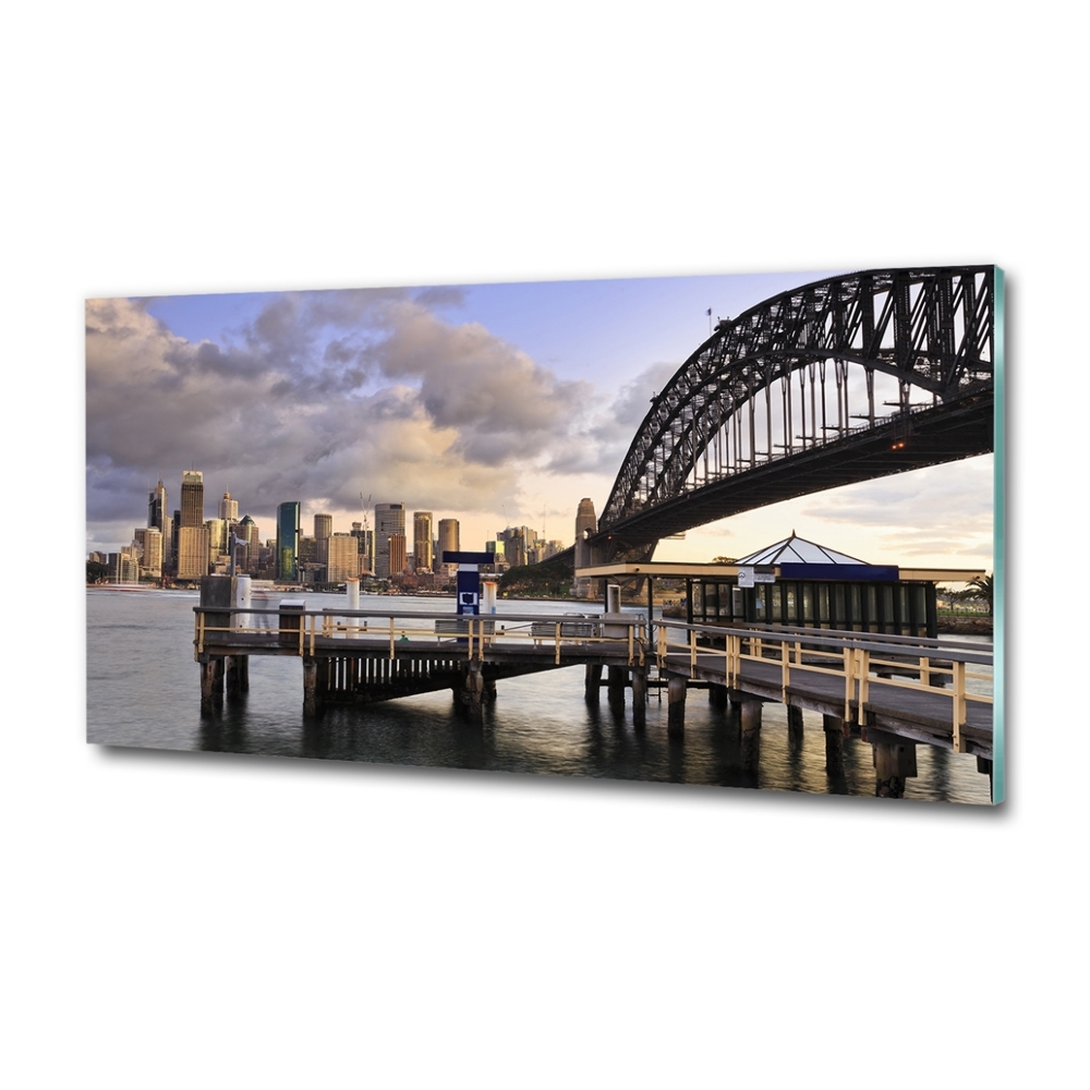 Glass picture wall art Bridge in sydney