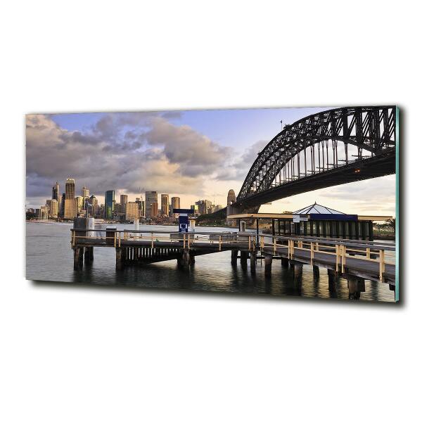 Glass picture wall art Bridge in sydney