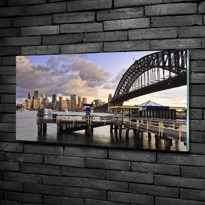 Glass picture wall art Bridge in sydney