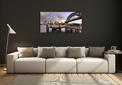 Glass picture wall art Bridge in sydney