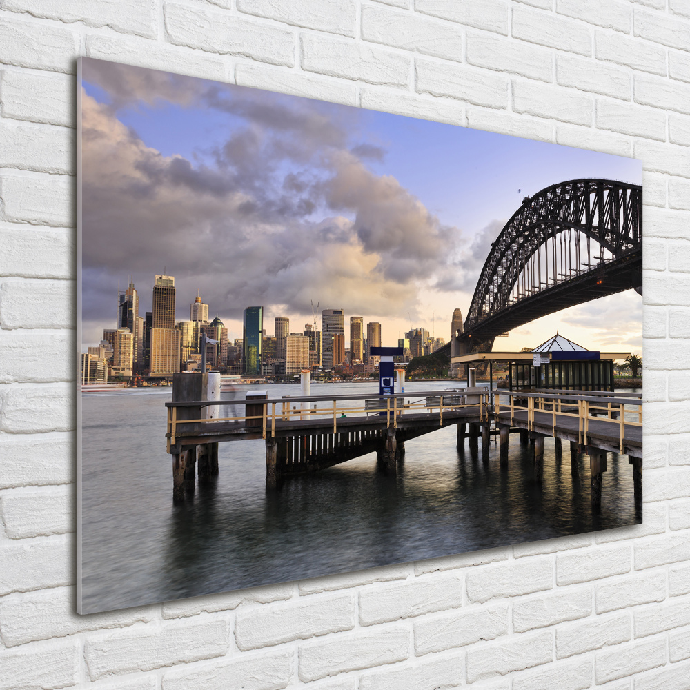 Glass picture wall art Bridge in sydney