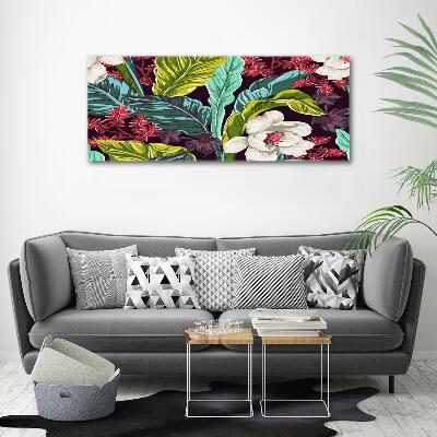 Photo printed on glass Tropical flowers