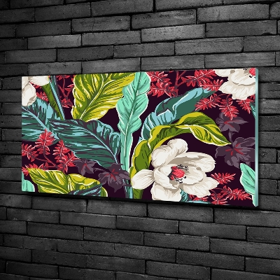 Photo printed on glass Tropical flowers