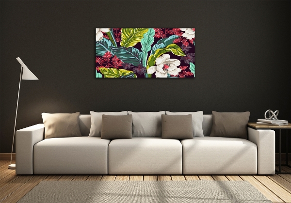 Photo printed on glass Tropical flowers