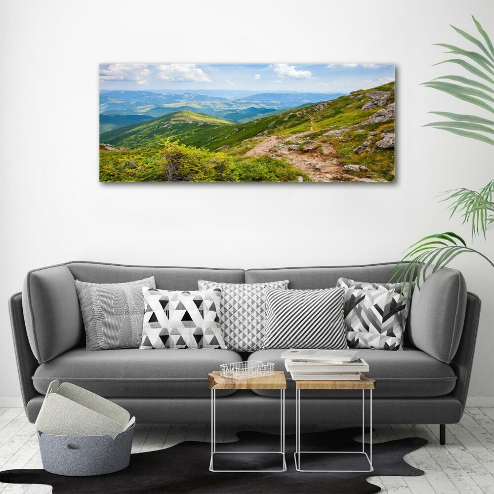 Glass art print Green hills