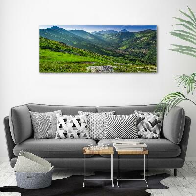 Glass art print Dawn in the mountains