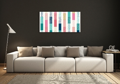 Glass wall art Colorful stripes