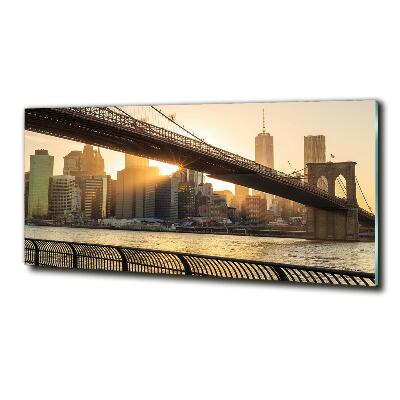 Printed glass wall art Brooklyn bridge