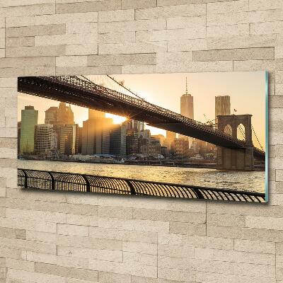 Printed glass wall art Brooklyn bridge