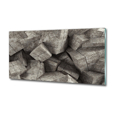 Glass wall art Concrete cubes