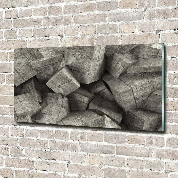 Glass wall art Concrete cubes