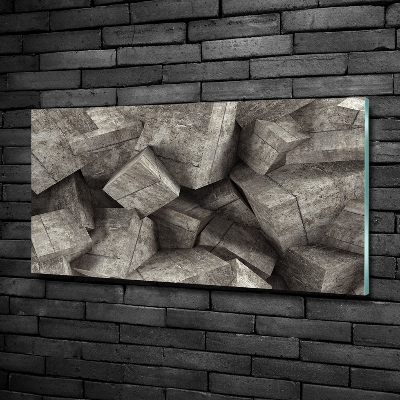 Glass wall art Concrete cubes