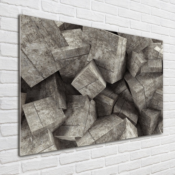 Glass wall art Concrete cubes