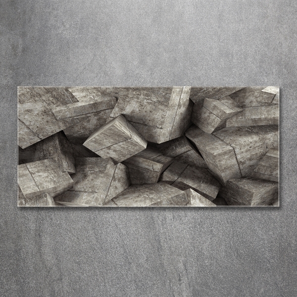 Glass wall art Concrete cubes