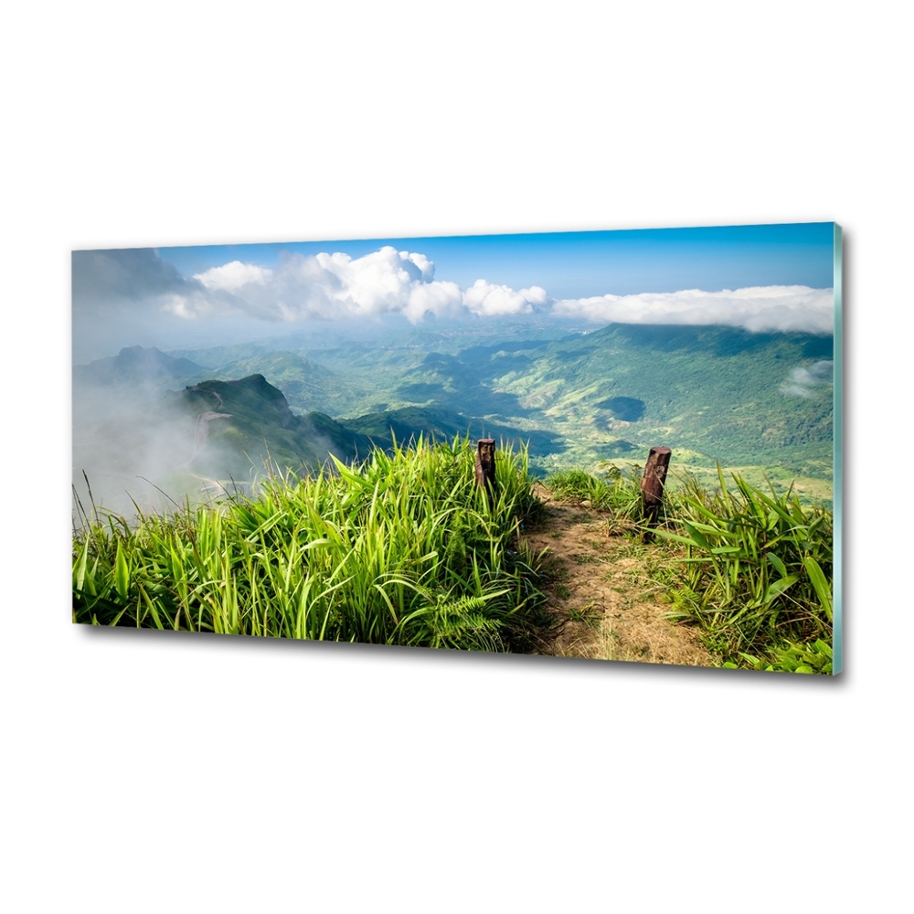 Photo printed on glass Trail on the top