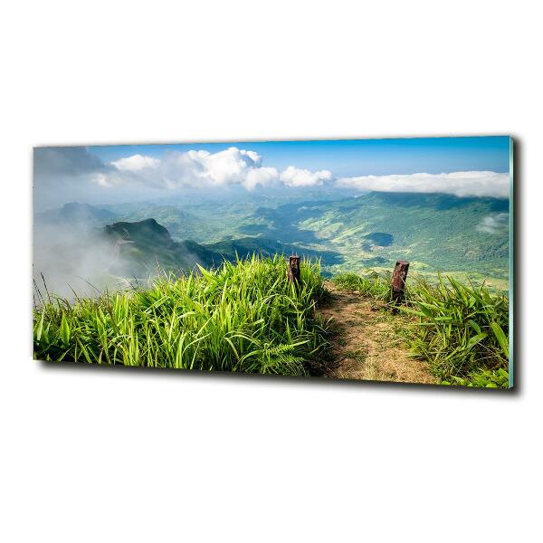 Photo printed on glass Trail on the top