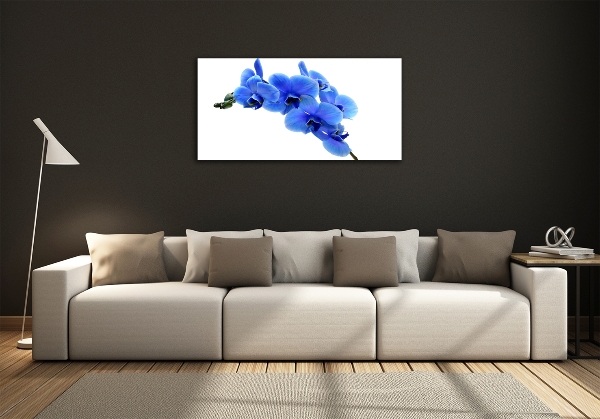 Wall art on glass Blue orchid