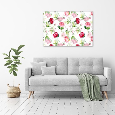 Photo printed on glass Pink peonies