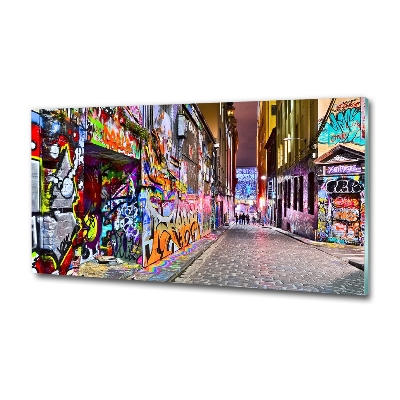 Glass wall art Colorful graffiti