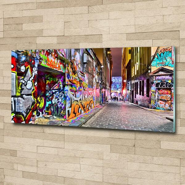 Glass wall art Colorful graffiti