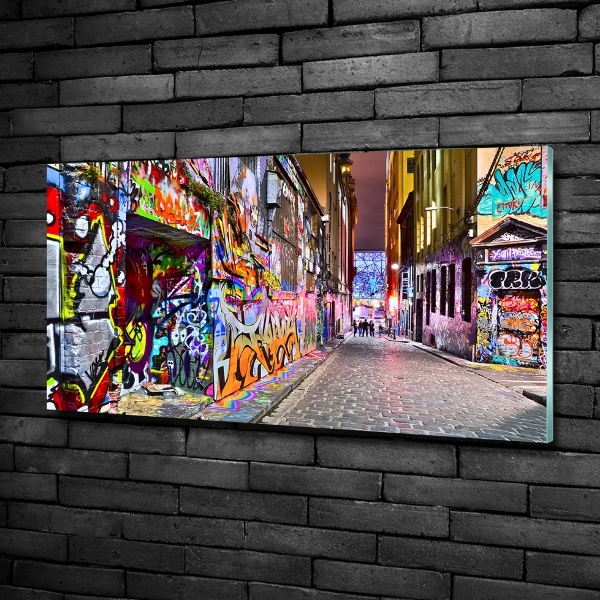 Glass wall art Colorful graffiti