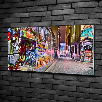 Glass wall art Colorful graffiti