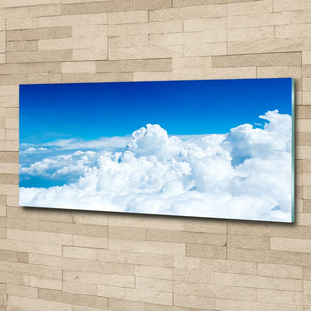 Photo printed on glass Bird's flight clouds