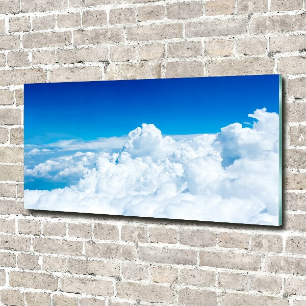 Photo printed on glass Bird's flight clouds