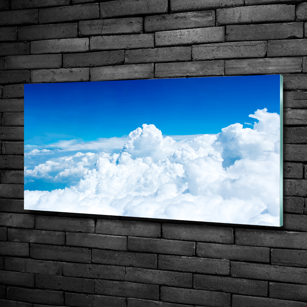 Photo printed on glass Bird's flight clouds