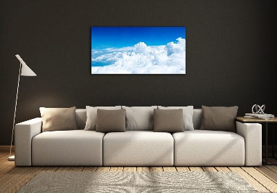 Photo printed on glass Bird's flight clouds