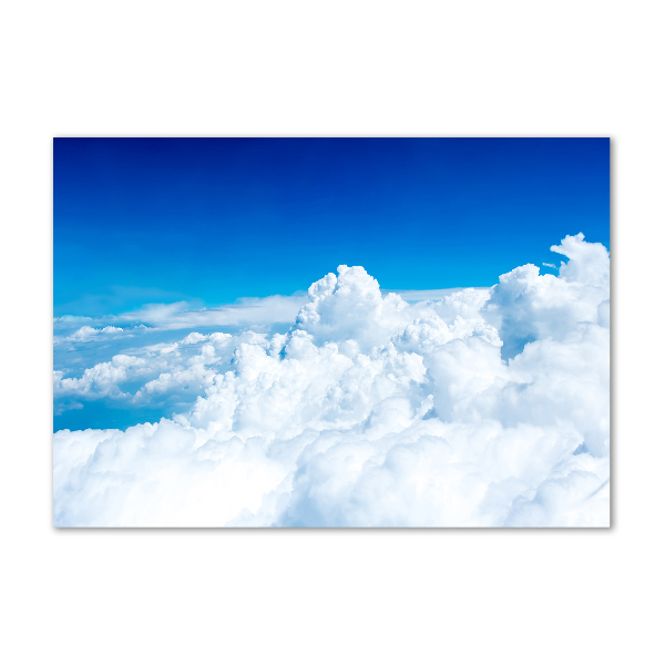 Photo printed on glass Bird's flight clouds