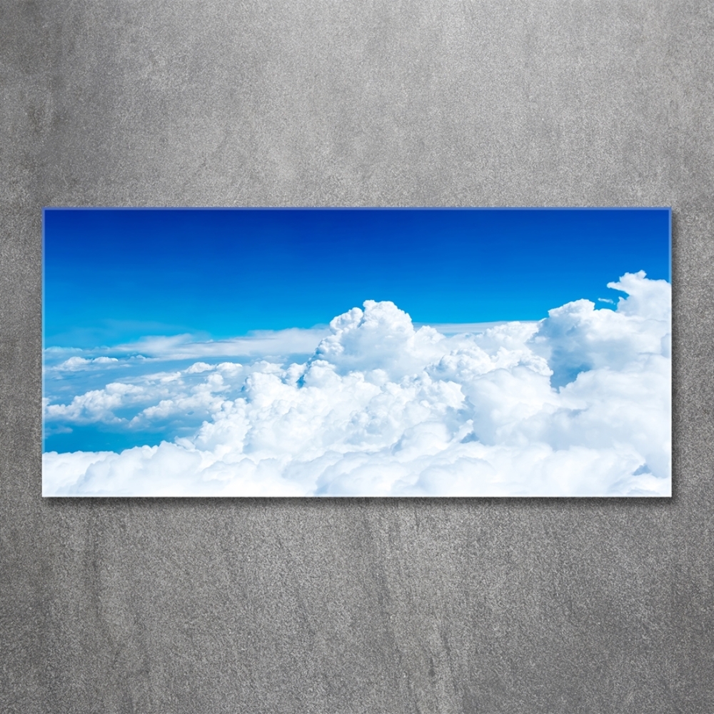 Photo printed on glass Bird's flight clouds