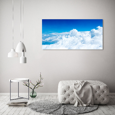 Photo printed on glass Bird's flight clouds