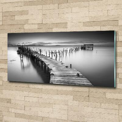 Glass art picture Wooden pier