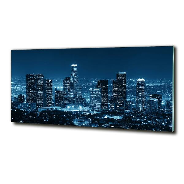 Glass picture wall art Los angeles at night