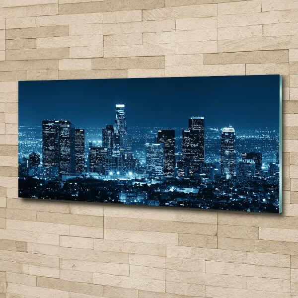 Glass picture wall art Los angeles at night