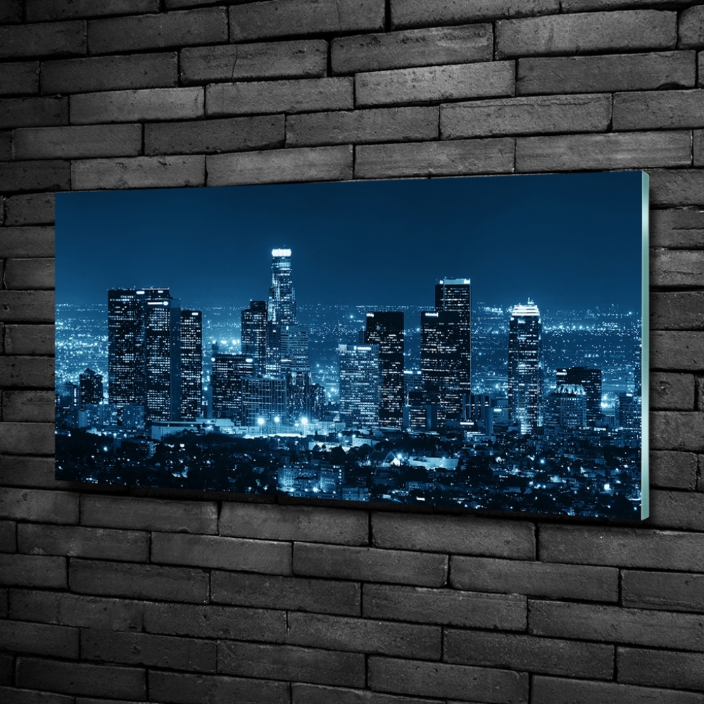 Glass picture wall art Los angeles at night