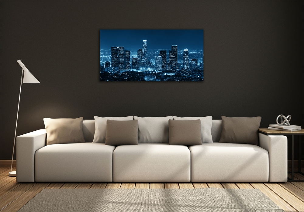 Glass picture wall art Los angeles at night