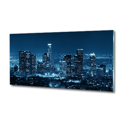 Glass picture wall art Los angeles at night