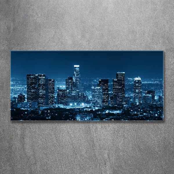 Glass picture wall art Los angeles at night