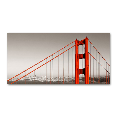 Printed glass wall art San francisco bridge