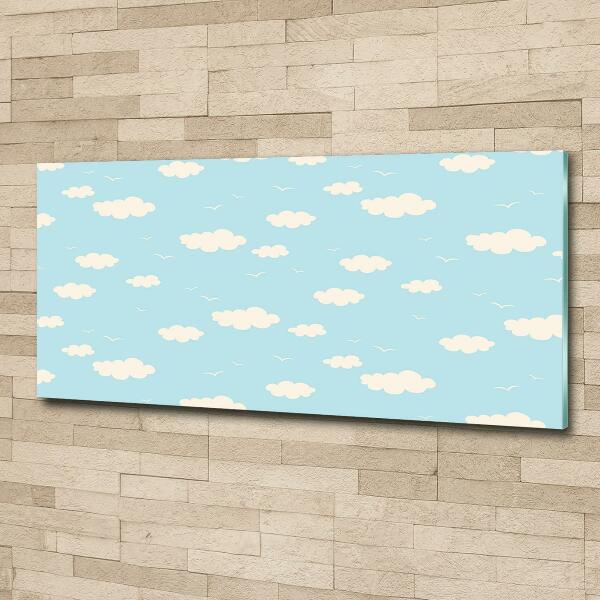 Printed glass wall art Clouds