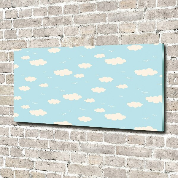 Printed glass wall art Clouds