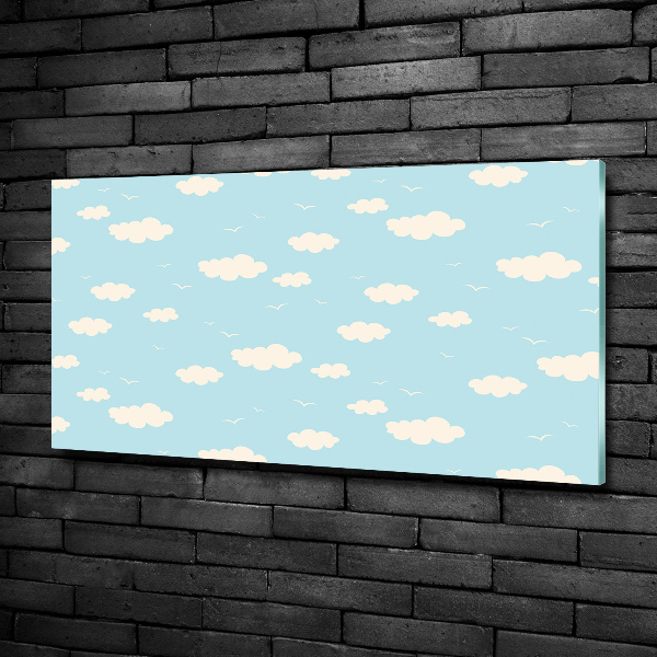 Printed glass wall art Clouds