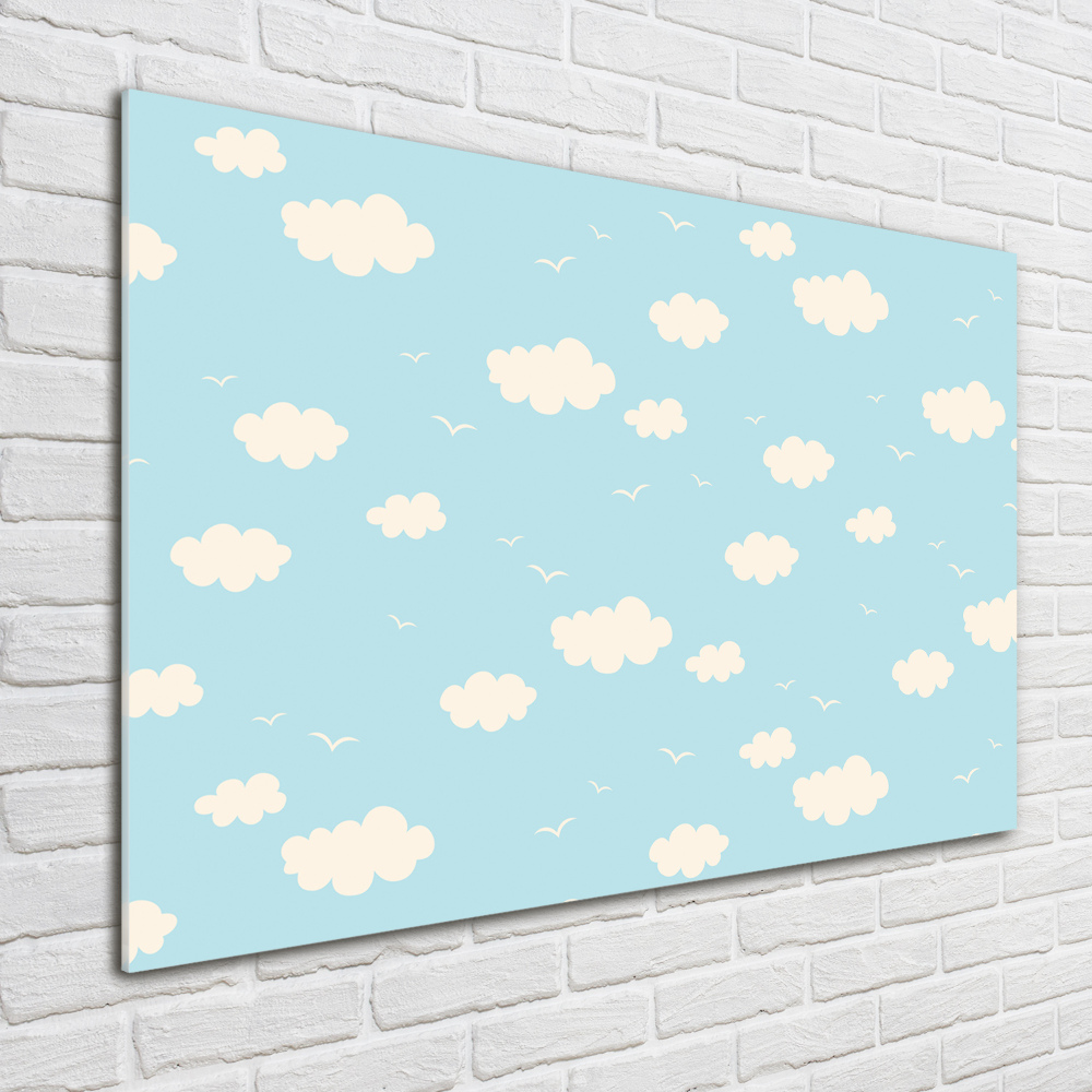 Printed glass wall art Clouds